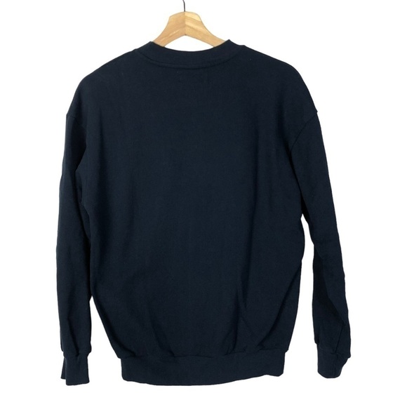 Zara Navy Blue Minimalist Crewneck Sweatshirt S - Picture 3 of 4